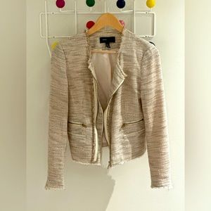 Mango Tweed Jacket. Perfect for spring/fall. Nice neutral/beige/light pink color